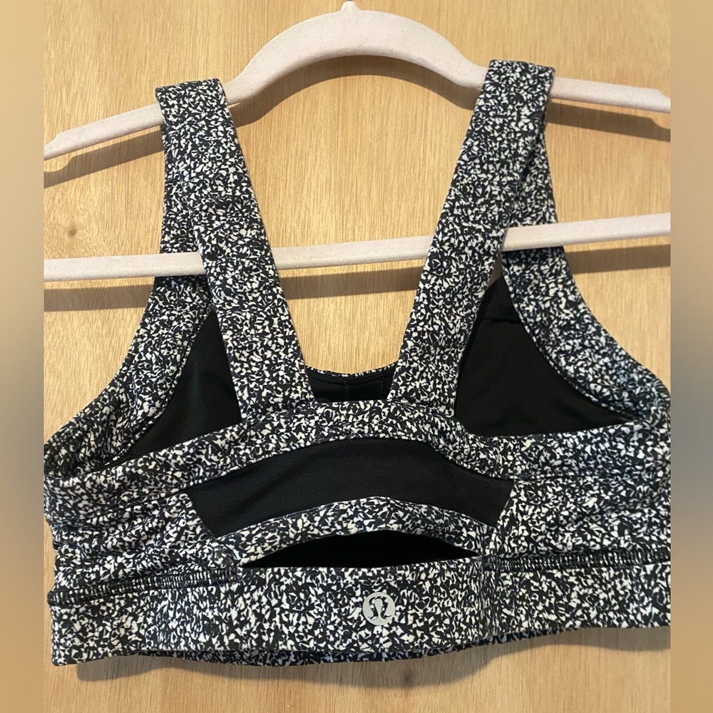 lululemon Black and White printed Sports Bra